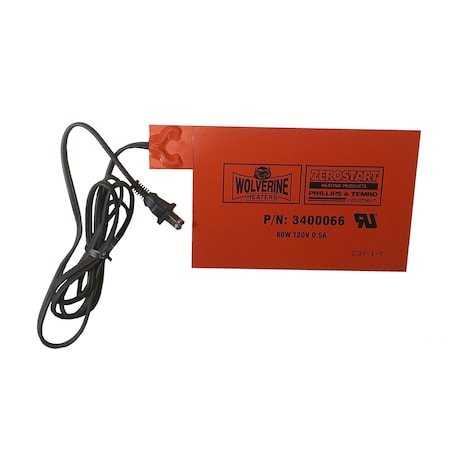 Zerostart Silicone Pad, Battery - 60W, 120V, 0.5A - 5-1/2in. 14 Cm X 8-1/2in. 21.6 Cm 3400066